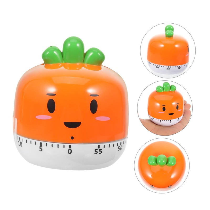 CHILDWEET Carrot Shaped Kitchen Timer Mechanical Cooking Countdown Tool for