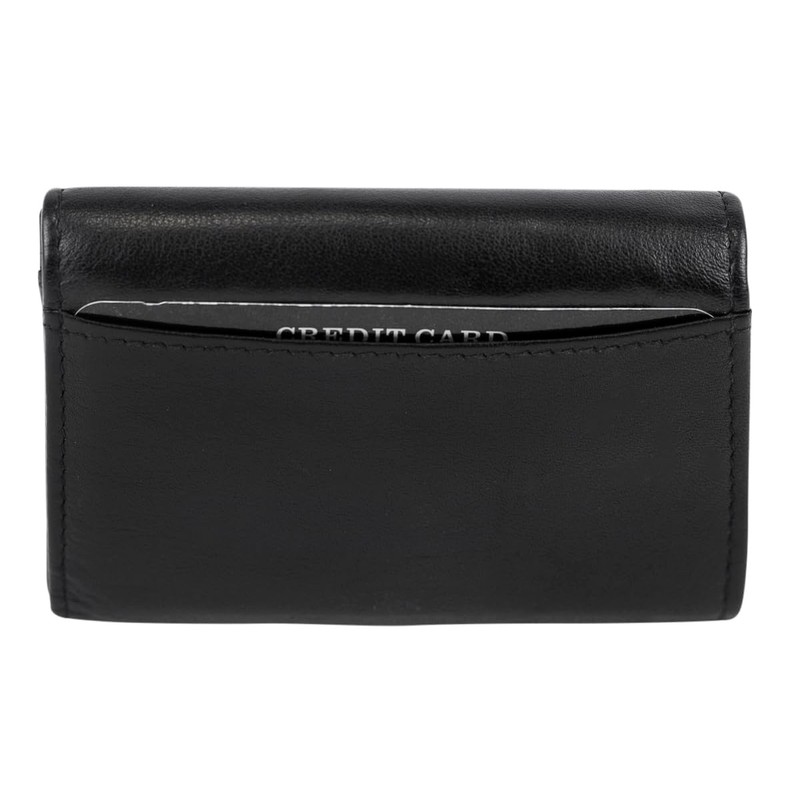 LEAS Minibörse RFID- Schutz in Echt-Leder, schwarz Mini-Edition