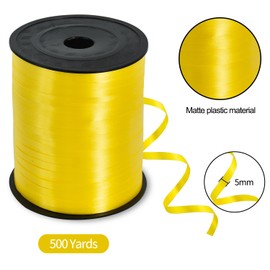 TONIFUL 500 Yards Curling Ribbon-Balloon Ribbon-Balloon String for Art&Craft Decor,Gift Wrapping,Ribbons and Bows for Christmas New Year Birthday Gifts Graduation Supplies (Yellow)