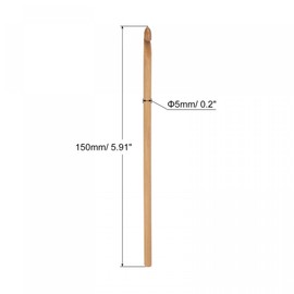 sourcing map Pack of 6 Bamboo Crochet Hooks, Wooden Crochet Hook Set, Crochet Hook Set, 5 mm Knitting Needles, Crochet Hook, Replacement Long Crochet Hook, Crochet Hooks for Beginners, DIY Craft Yarn