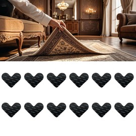 EuAcesry Antirutschmatte für Teppich, 12 Stück Teppichstopper Antirutsch, Waschbare und Wiederverwendbare Teppich Klebepads Antirutschunterlage für einfache Teppichreinigung