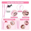 Kit Pestañas Maquillaje Aplicacion Extensión Diy Completo Coral Claro