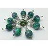 Green & Purple Wire Loop Stitch Markers for Knitting, Snag