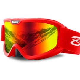 BangLong Ski Goggles Snowboard Goggles for Glasses Wearers Men Women Snow Goggles OTG UV Protection Anti Fog Ski Goggles for Winter Sports, Skiing, Skating, red