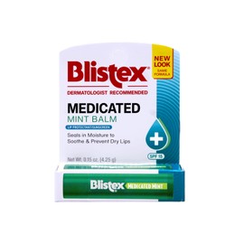 Blistex Bálsamo de menta medicada SPF 15 0.15 oz (paquete de 12)