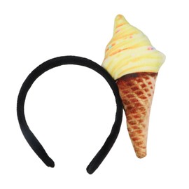 GUEDKIKL Simulated Food Hair Hoop, Ice Cream Headband Novelty Ice Cream Cone Shape Hairbands Food Headpiece Costume Party Accessory for Women Girls