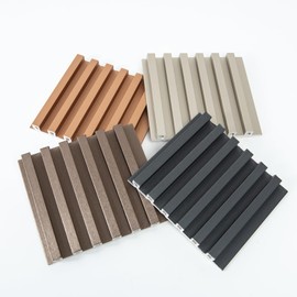 Art3dwallpanels Slat Wall Paneling, 4 Pack Glossy Metal Finish WPC Soundproof 3D Wall Panels for Interior Wall Decor, Fluted Textured Panel Wall Slats, Sample