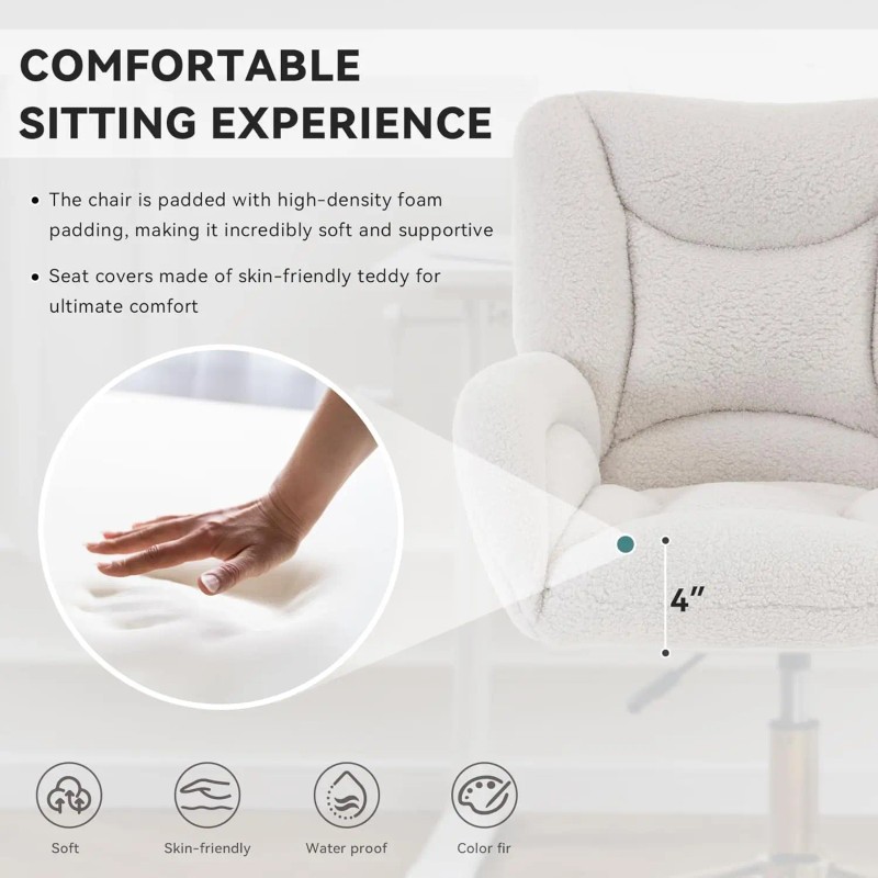 Teddy Fabric Home Office Chair with High Adjustability Feature for
