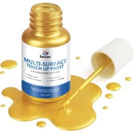 SENVEN Liquid Gold Leaf Paint High Gloss Multi Surface Rich Gold Paint for Metal, Wood, Plastic, Canvas, Appliance, Furniture Scratch Repair & Art Handcrafts 30ml/1.5oz Fast Drying Acrylic Metallic Finish