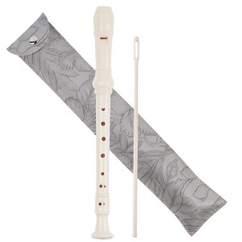 Lvkjafaz Recorder Instrument for Beginner Adults,8-Hole Soprano Descant Recorder Music Flute with with Cleaning Rod & Leather Case For Home Entertainment(2-Carved Grey)