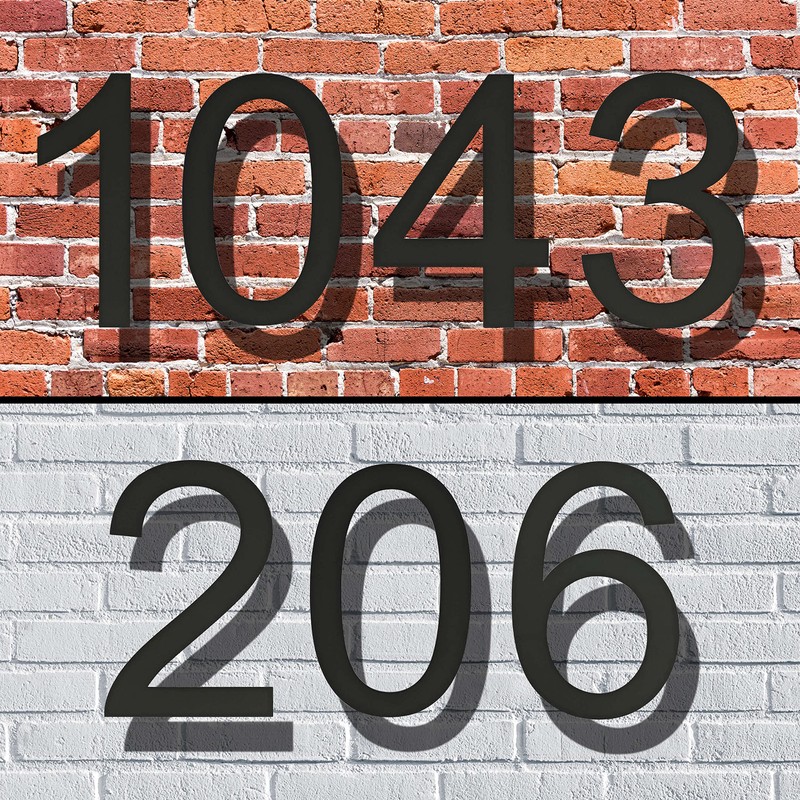 Ywonoby Stainless Steel House Number - RAL 7016 Anthracite Grey