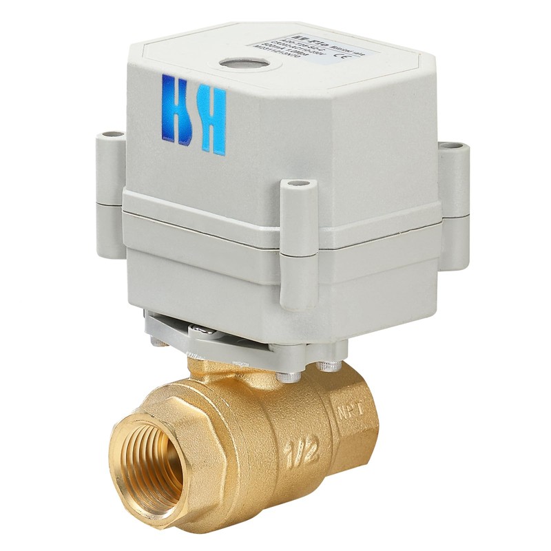 HSH-Flo 1/2" 110-230VAC Brass 2 Way NPT Auto Return Position