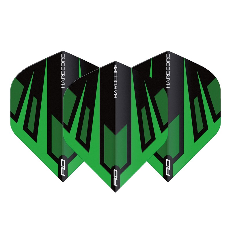 RED DRAGON Hardcore Radical Green & Black Fan Dart Flights
