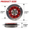 AUTOXBERT 2X 4inch Round Red White 16-LED Truck Trailer Brake