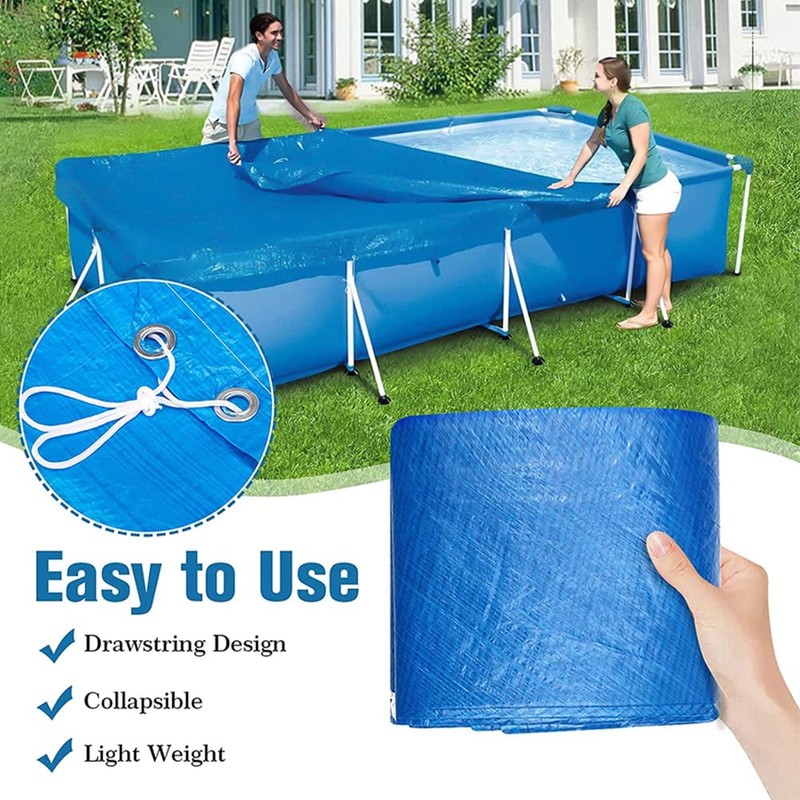 Paddling Pool Cover, 221x150CM Solar Pool Cover, Ground Swimming Pool
