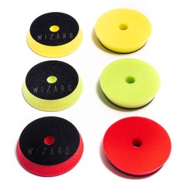 Detailmate Car Polishing Sponge Bundle Wizard of Gloss Pads 75 mm | Set of 6 | 2 x Cutting Pad + 2 x Polishing Pad + 2 x Finishing Pad | For Rotary Polisher and Eccentric Machines + detailmate Polishing Cloth