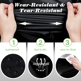 RUDONG M Ripstop Nylon Fabric by The Yard, 3 Yard x 58 Inch Wide Black Polyester, Waterproof for Outdoor Clothing, Sewing, Kite, Flag, DIY Crafts