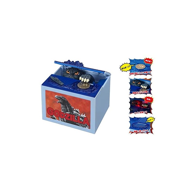 Shine Godzilla Bank 10.7 x 11.3 x 12.5 cm Blue