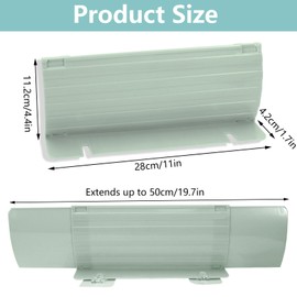 LELE LIFE 2Pack Expandable Kitchen Sink Splash Guard, 11in-19.7in Adjustable Length, Water Splash Guard for Kitchen Sink Area and Bathroom Sink, 2 Installation Ways (Green)