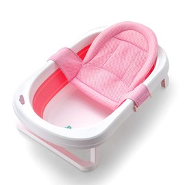 Breathable Mesh Newborn Baby Bath Mat Baby Tub Pillow Adjustable Non-Slip Bath Seat Pad Bath Cushion for Bathtub for 0-18 Months (NO TUB)