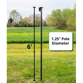 Universal Mounting Pole Kit - Great for Post-Mounted Bird Houses and Bird Feeders, Heavy Duty Pole with Threaded Connections with 12" Pole Extender