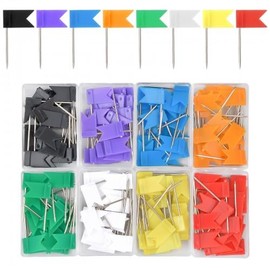 Dokeno Pack of 160 Marking Flags, 3.5 cm Marking Flags Pin Board Flag Pin Board Pins Colourful Map Flag Push Pins with 8 Storage Box for Maps World Maps Bulletin