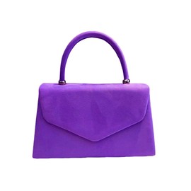 LeahWard Women's Clutch Bag Top Handle Wedding Suede Handbags 304 (Purple)