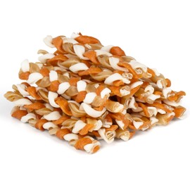 MON2SUN Dog Treats, 5 Inch Chicken and Rawhide Braids, Braided Rawhide Sticks Dog Chew Treats for Small Dogs, Teeth Cleaning and Long Lasting Dog Snacks, 13.23oz (25 Count-Pack of 1)