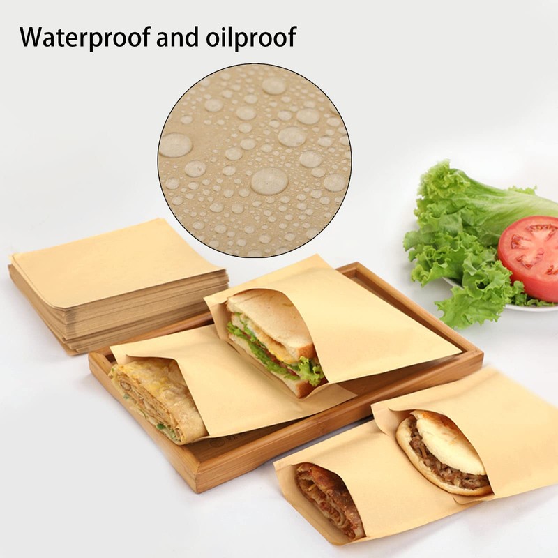 200 Pcs Kraft Paper Cookies Bags - Unbleached Small Paper