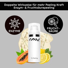 RAU Fruit Acid Peeling and Enzyme Scrub 50 ml Highly Effective Gel Peeling with Anti-Aging Active Ingredient White Tea and the Enzymatic Active Ingredient of Papaya Tri Exfoliating 3-Way Effect