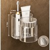 Wall-Mounted Toothbrush Holder with Mouthwash Cup - Transparent 2-Piece Bathroom