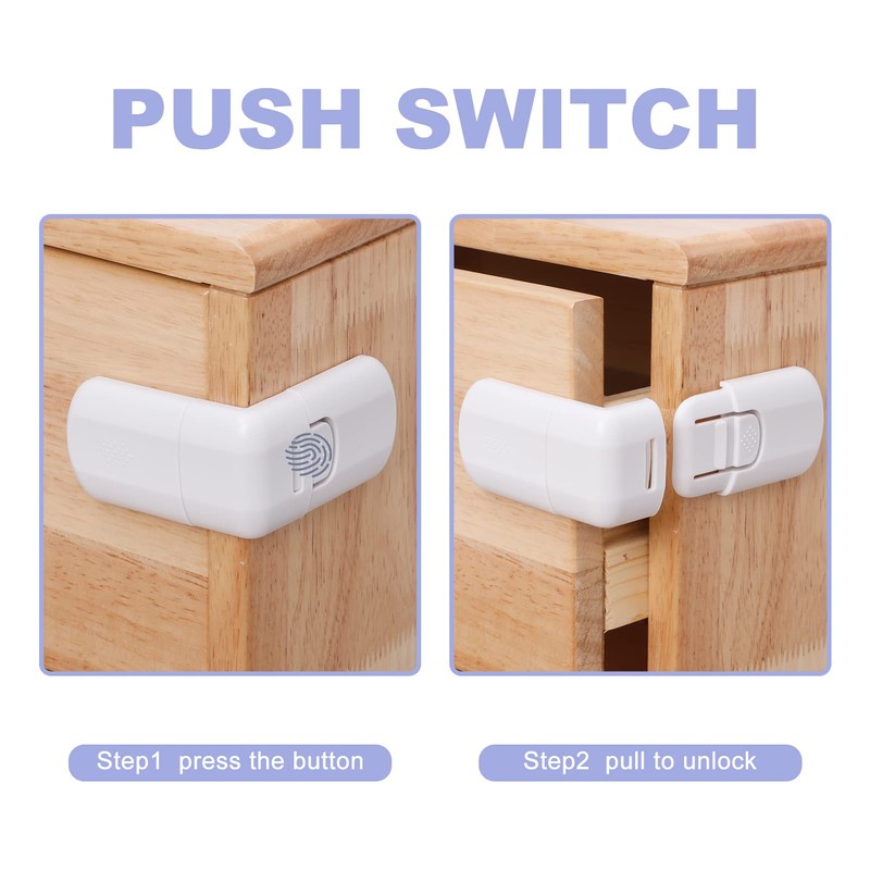 RosewineC 4 Pack Safe Cupboard Locks for Children,Baby Proof Corner