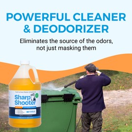 KINZUA ENVIRONMENTAL Sharpshooter, Heavy-Duty Trash Can Odor Eliminator & Degreaser, Garbage Surface Cleaner and Deodorizer Foam, Professional-Grade, Fresh Citrus Scent, 1 Gallon