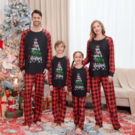 VS&LLWQ Family Christmas Pjs Matching Sets Christmas Pajamas for Family Christmas Elf Pjs Holiday Xmas Jammies Set(AB2-Women, Medium)