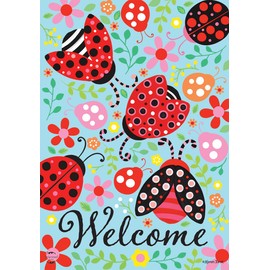 Patterned Ladybugs Spring House Flag 40" x 28" Briarwood Lane