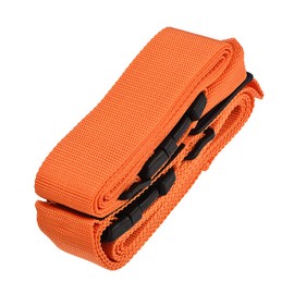 sourcing map Luggage Strap Suitcase Belt with 2 Buckles, 2Mx5cm Cross Adjustable PP Travel Packing Accessory, Orange