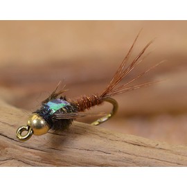 Tungsten Bead Head Flash Back Pheasant Tail Mayfly Nymph Fly | 1 Dozen Flies (Hook #18)