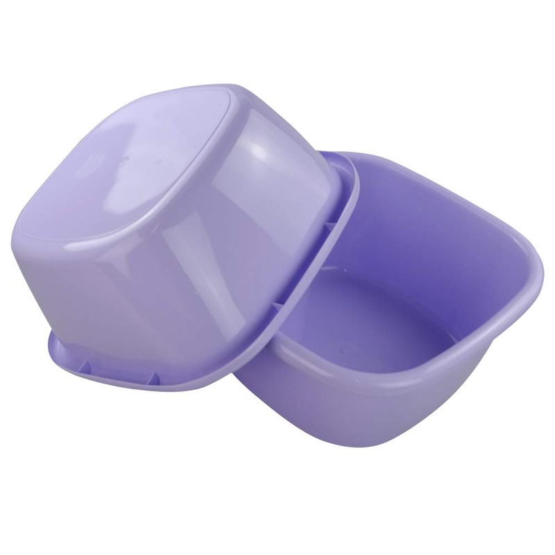 Jekiyo 16 Qt Purple Wash Basin, 2-Pack Plastic Square Dish