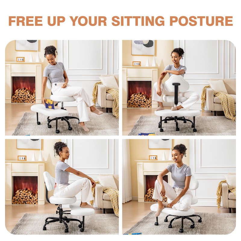 AtHope Cross Legged Office Chair, Criss Cross Desk Chair ADHD