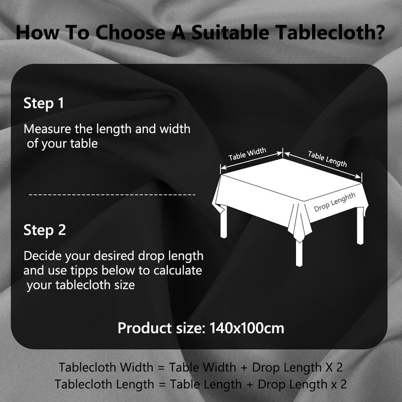 AUAUY Table Cloth Wipe Clean Rectangular 140x100 cm, Wipeable Waterproof