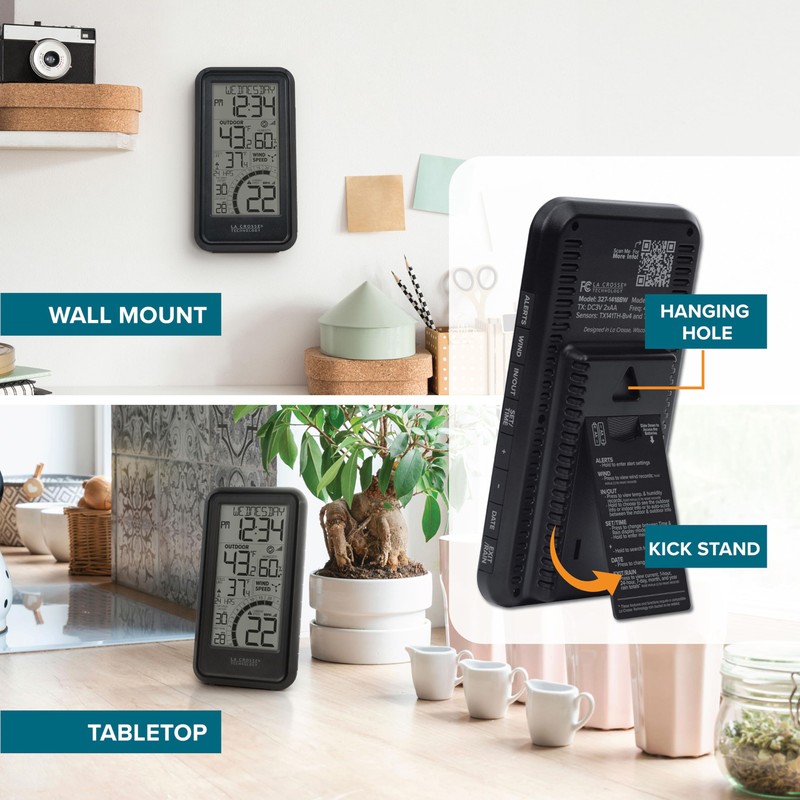 La Crosse Technology La Crosse Technology 327-1418BW Monochromatic Digital Wind