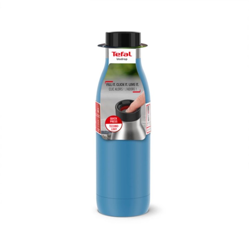 TEFAL BLUDROP Water Bottle, Reusable Stainless Steel Bottle, Hot and
