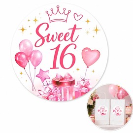 Sweet 16 Birthday Favor Stickers: 120 Paper Round Labels
