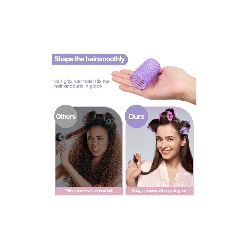 33pcs Hair Rulos Tubos Plástica Para Cabello Autoadheribles