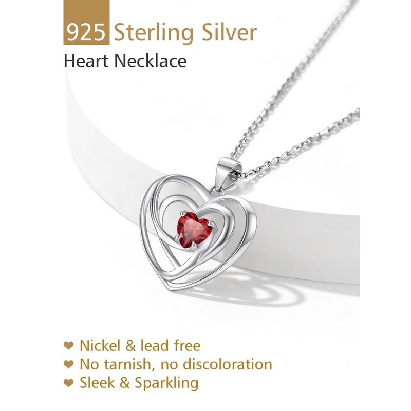 Sterling Silver Necklaces for Women Birthstone Necklace Celtic Knot Necklace