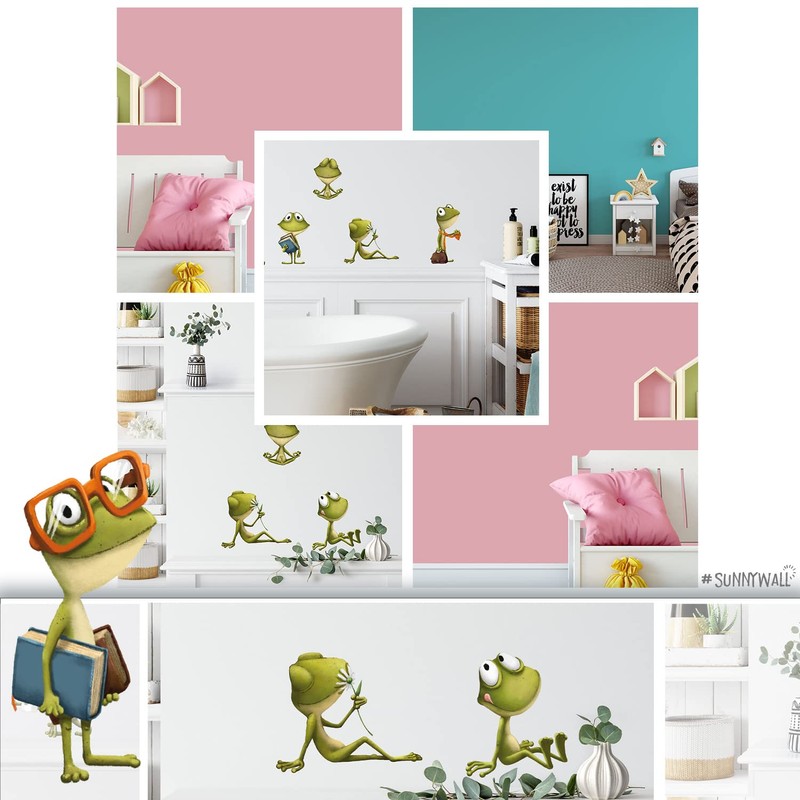 Sunnywall Funny Frogs Wall Sticker Wall Sticker Wall Picture Baby