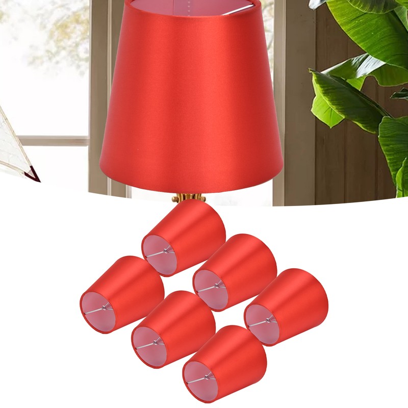 6PCS E14 Lamp Shade Fabric Lampshade Table Lamp Ceiling Lamp