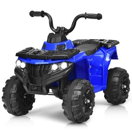 OLAKIDS Ride on ATV, 6V Kids 4 Wheeler Battery Powered Toy Car for Toddlers, Motorized Quad Electric Vehicle for Boys Girls with Lights, MP3, USB (Blue)