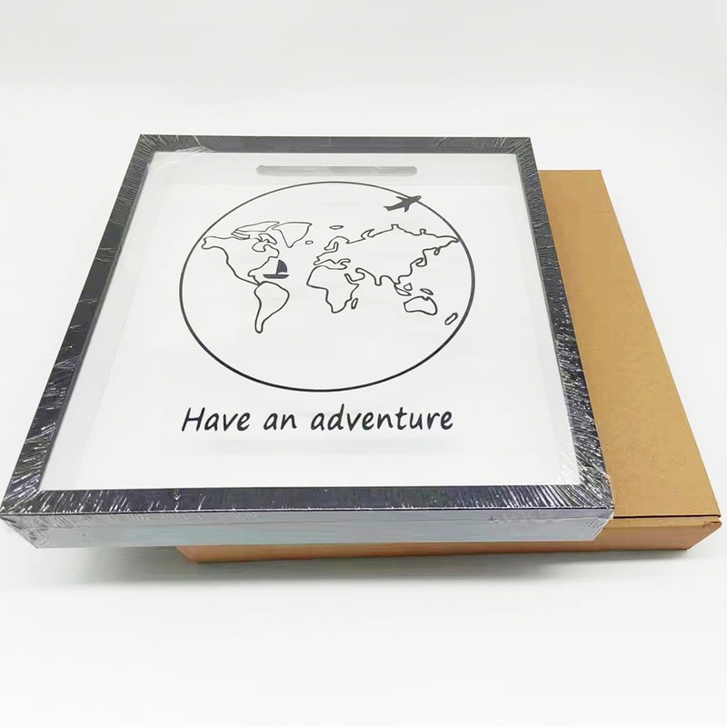 Sowoxdme Adventure Travel Shadow Box with Slot, 12 In Adventure