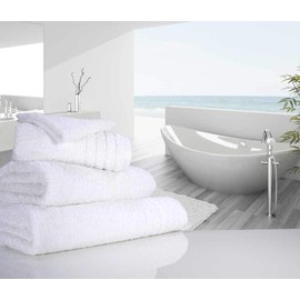Luxury linenHall 650gsm Plain White Bath Towel (SEE SIZE OPTIONS)
